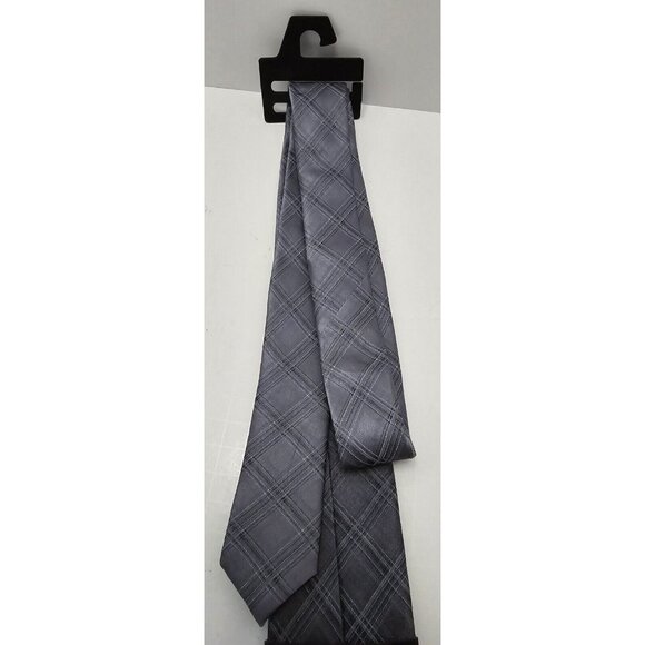 Marc Anthony Necktie Black Holiday Plaid Black Necktie Tie Silk Style NEW NWT - Picture 6 of 7